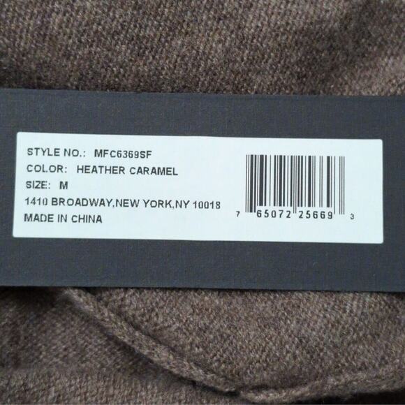 NWT Lusso Heather Caramel Open Front Long Sleeve Knit Cashmere Cardigan Size M - Picture 6 of 7